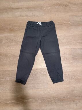 Men's Black Elastic-Waist Jogger Pants